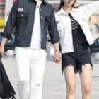 Couple Matching Cartoon Print Buttoned Jacket