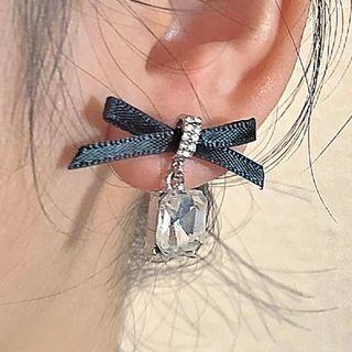 Ribbon Rhinestone Alloy Earring