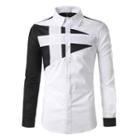 Long-sleeve Colored Panel Shirt