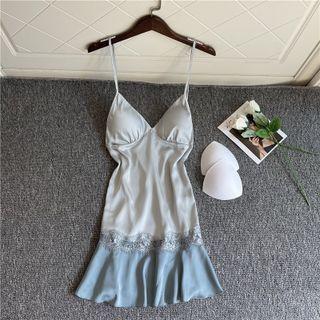 Lace Panel Suspender Sleep Dress