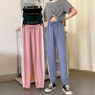 Drawstring Waist Gather-cuff Panel Sweatpants