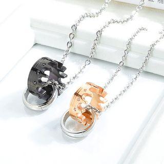 Stainless Steel Crown Pendant Necklace
