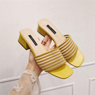 Faux-leather Slide Low Heel Mules