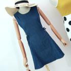 Denim Sleeveless A-line Dress