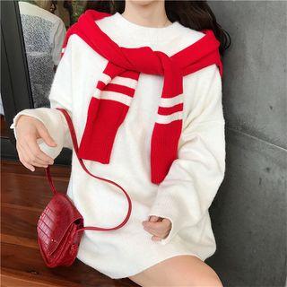 Long Sleeve Plain Knit Mini Dress