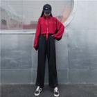 Embroidered Cropped Zip Jacket As Shown In Figure - One Size