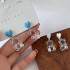 Bear Sterling Silver Drop Earring / Clip-on Earring