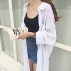 See-through Long Shirt White - One Size