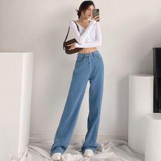 Braided Straight-cut Jeans