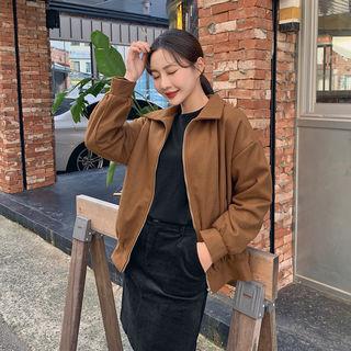 Collared Zipped Bomber Jacket
