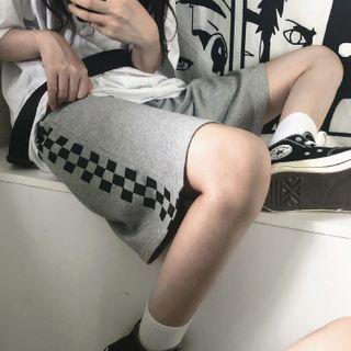 Checkered Wide Leg Shorts