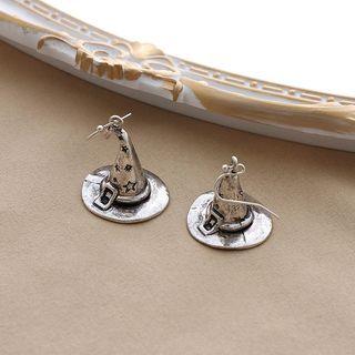 Hat Drop Earring 1 Pair - E2153 - Silver - One Size