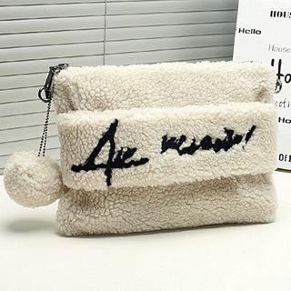 Letter Fleece Clutch