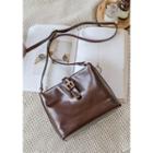 Buckled Faux-leather Cross Bag