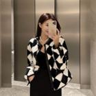 Button-up Checked Flurry Jacket Black - One Size