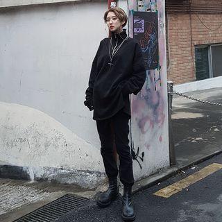 Couple Zip-neck Oversized Pullover