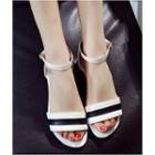 Two Tone Ankle Strap Sandals