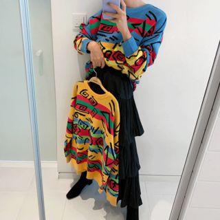 Multicolor Patterned Sweater