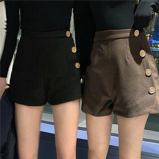 Button Detail High-waist Shorts