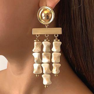 Bone Drop Earring 1 Pair - Gold - One Size