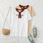 Short-sleeve Lettering Tied T-shirt