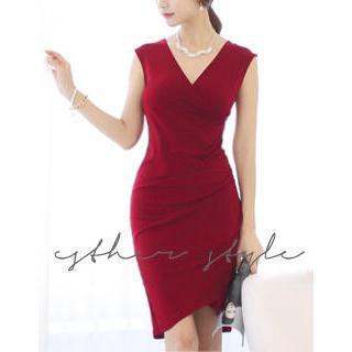 Sleeveless Wrap-front Dress