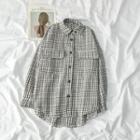 Loose Check Shirt White - One Size