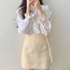 Ruffled Blouse / A-line Mini Skirt