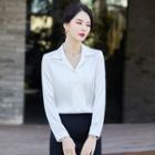 Notch Lapel Shirt / Mini Pencil Skirt