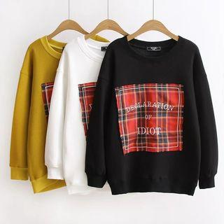 Plaid Applique Sweatshirt