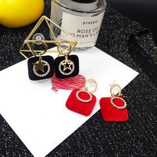 Rhinestone Ring Detail Geometric Earrings