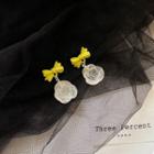 Bow Rose Resin Dangle Earring 1 Pair - Yellow - One Size