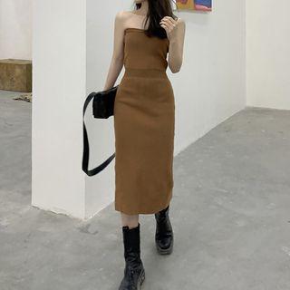 Midi Sheath Knit Tube Dress