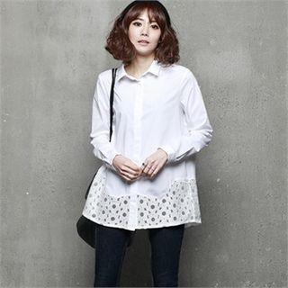 Floral-pattern Hem Shirt