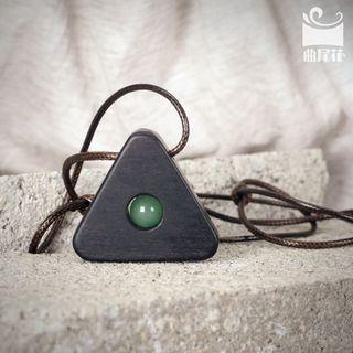 Wooden Triangle Pendant Necklace