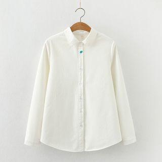 Cloud Embroidered Fleece-lined Shirt