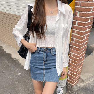Smocked Camisole Top / Long-sleeve Shirt