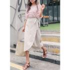 Plus Size Petal-hem Midi Wrap Skirt