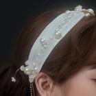 Wedding Faux Pearl Headband Milky White - One Size