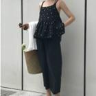 Stappy Dotted Top / Wide-leg Cropped Pants