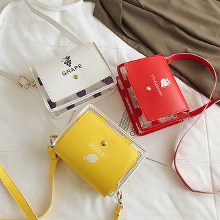 Faux Leather Paneled Pvc Shoulder Bag
