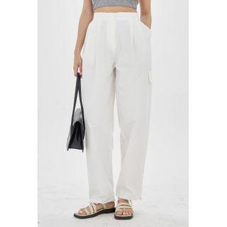 Flap Drawstring-hem Pants