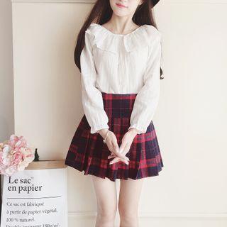 Embroidered Ruffle Blouse