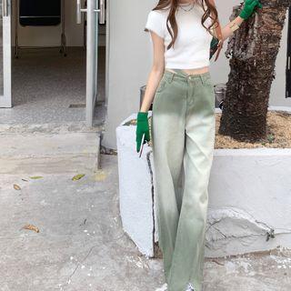Gradient Loose Fit Jeans / Cropped T-shirt / Set