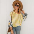 Embroidery Striped T-shirt