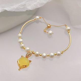 Freshwater Pearl Fox Bracelet Gold - One Size