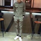 Set: Long-sleeve Dual Pocket Top + Pants