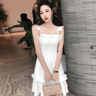 Ruffled Strap A-line Dress