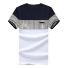 Striped Panel Short-sleeve Crewneck T-shirt