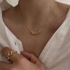 Chunky Chain Pendant Alloy Necklace Gold - One Size